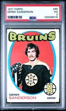 1971-72 Topps #65 Derek Sanderson PSA 3 VG Boston Bruins Card