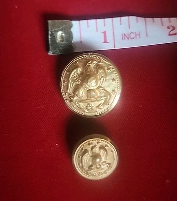 2 Vintage US Navy Eagle Anchor Buttons Waterbury Button Company Connecticut