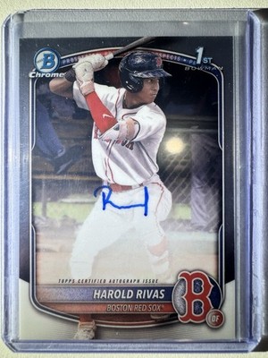 2025 Bowman Chrome 1st Harold Rivas Prospect Auto Boston Red Sox