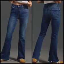 Mother The Weekender Fray Mid Rise Flare Jeans in Take it Easy Size 25 NWT