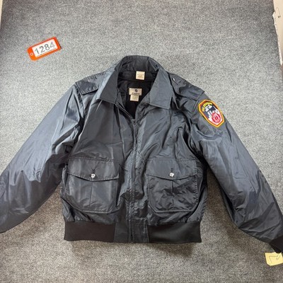 FDNY Paramedic Fire Department NY Uniform Bomber Jacket Men Large Navy Insulated