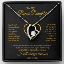 To My Bonus Daughter Necklace, Gift for Bonus Daughter, Step Daughter Birthday