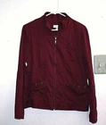 Christopher & Banks Womens Jacket size L Burgundy Light Coat  --UU -=
