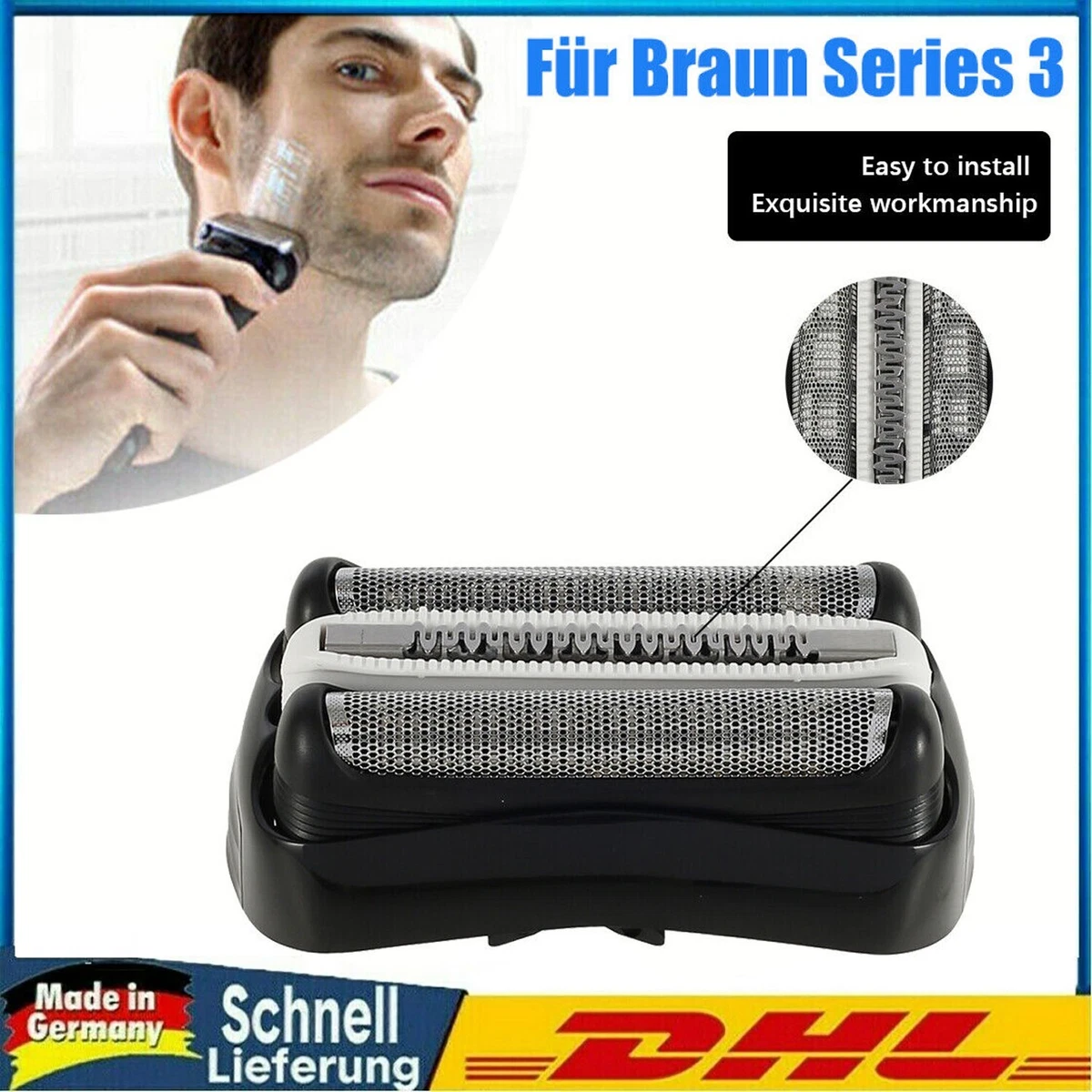 Testina Di Rasatura Di Ricambio Per Braun Series 3 – Cassetta 21B, Confezione Combinata