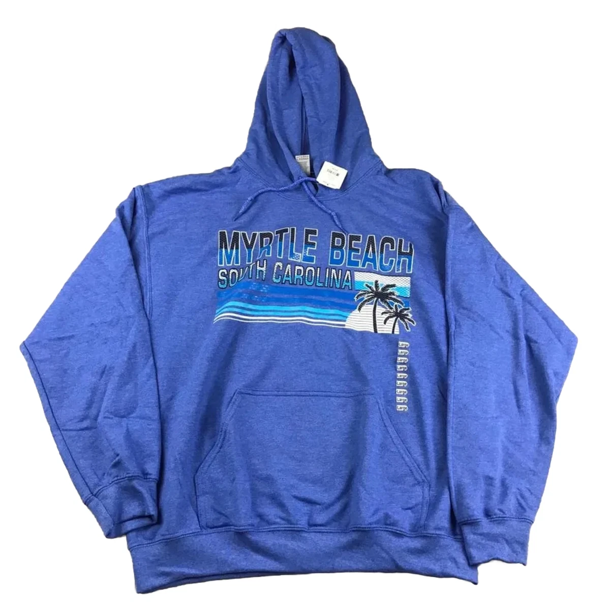 Myrtle Beach South Carolina Hoodie Men Large Blue Hooded Pullover