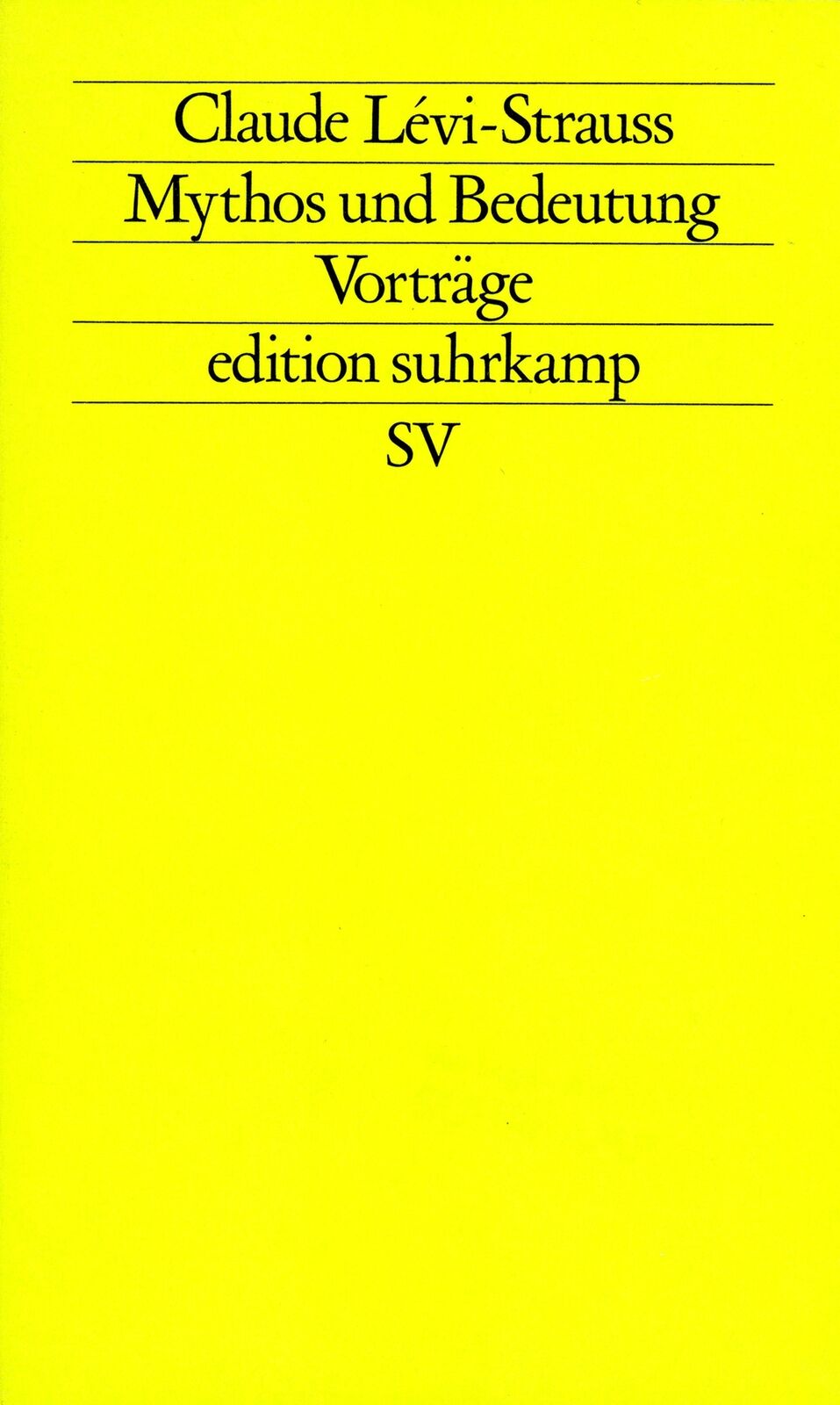 Thumbnail - Mythos Und Bedeutung | Claude Lévi-strauss | Taschenbuch | Edition