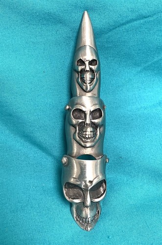 Totenkopf Mittelalter Rüstung Vollfinger Kralle Ring - Biker Ring