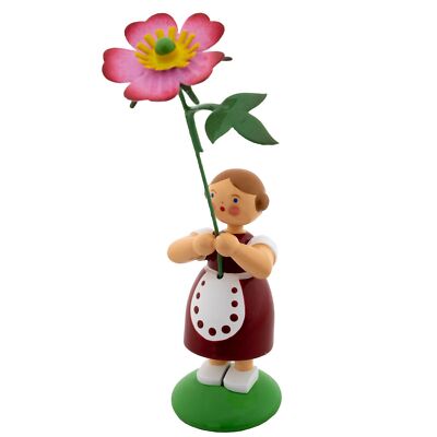 Blumenkind Legler Weha Erzgebirge Sommerblumenmädchen Holzfigur Volkskunst 12 cm
