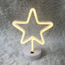 AMZER Star Shape Neon LED Light Warm Fairy Decorative Night Lamp - Warm White
