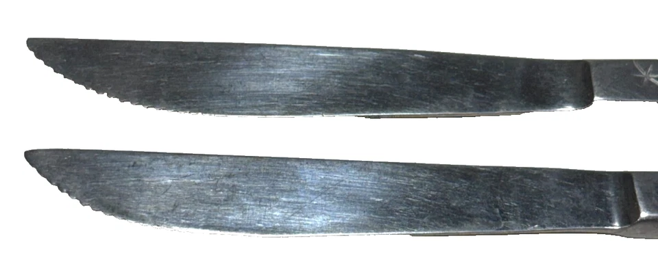 ¡Juego de 2! Cuchillos para carne de acero inoxidable vintage Mar-Crest EBONY ELEGANCE Foto 3 de 4