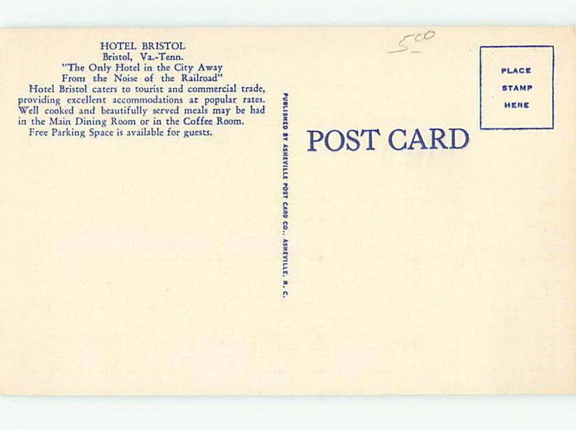 Linen HOTEL SCENE Bristol Virginia VA 10/19 AE1564 eBay