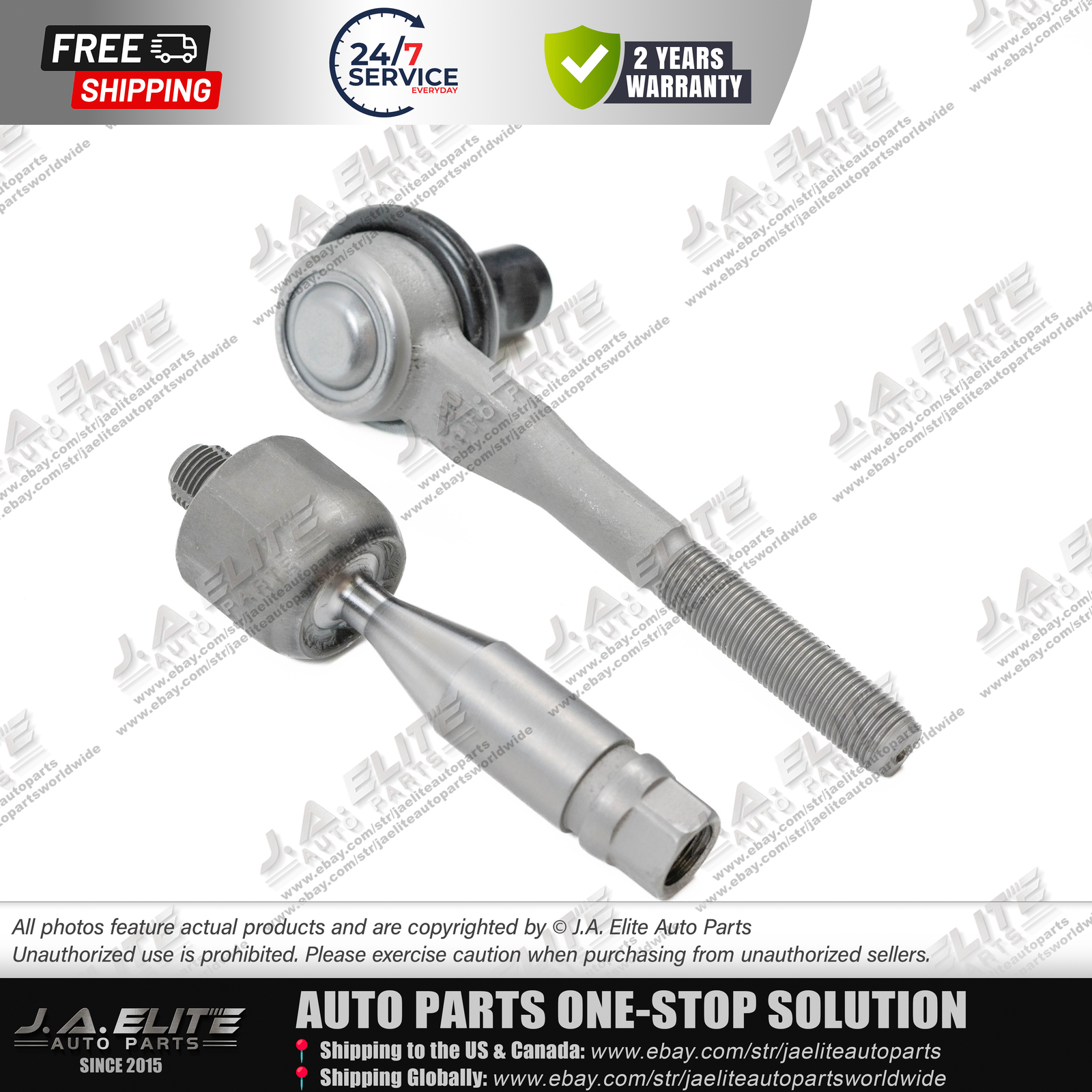 2pcs Front Inner & Outer Tie Rod Ends for Bentley Continental Flying Spur