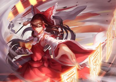 Anime girls touhou hakurei reimu miko kirino ttk pixiv Playmat Game Mat Desk