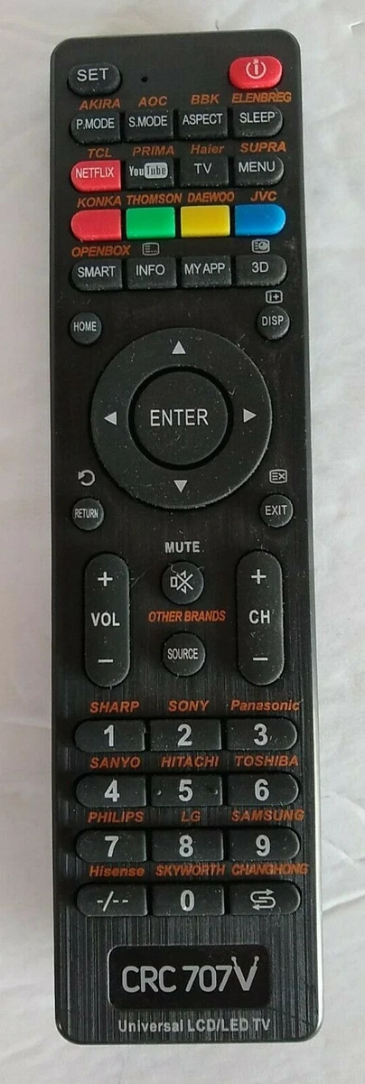 Universal Remote Control CRC 707V For LED/LCD TV | eBay
