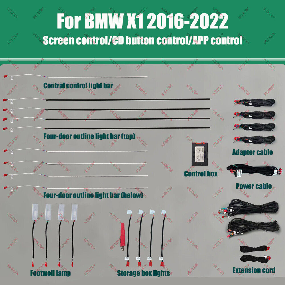 10 Colors LED Ambient Light Interior Atmosphere Lamp Fit For BMW X1