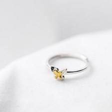 Wonderful Double Butterfly Design In 10K Two Tone Gold Women's Fashion Ring