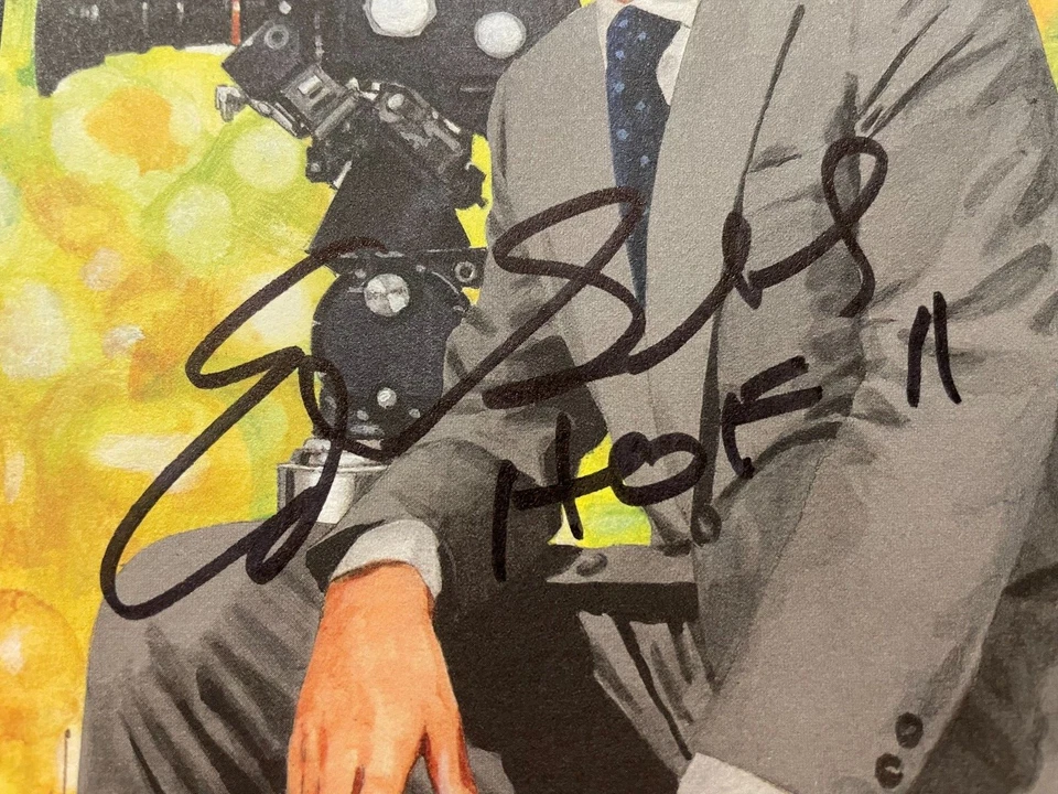 Ed Sabol signed Goal Line Art Card Autograph w/ "HOF 11" HOF NFL Films PSA/DNA - Image 3 of 4