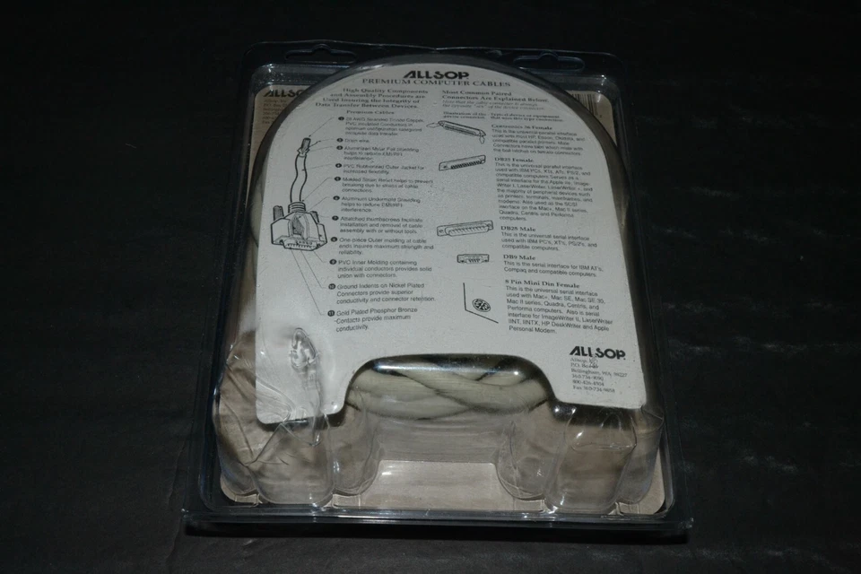 Vintage Allsop 10' Serial Cable (Printers & Modems) IBM Compatible NEW & SEALED - Image 2 of 2