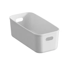 Case Pack 24 Pieces NEPA Market White Plastic Bins/Storage Organizer Size Small
