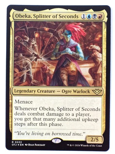 mtg extra upkeep cards Obeka, Spitter of Seconds UPKEEPS Magic Custom Commander Deck each player exiles the top card of his or her library Obeka, Splitter of Seconds EXTRA