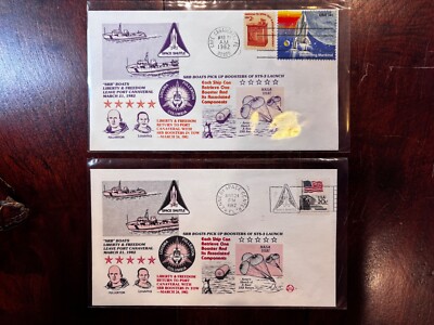 STS-3 Space Shuttle Mar 1982 SRB Recovery Vessels 2 Covers SPACE VOYAGE Complete