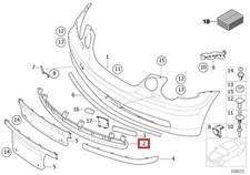 Genuine BMW E46 Compact Front Bumper Center Black Grille OEM 51118252788