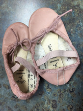 Capezio Teknik 200T Pink Leather Ballet Slippers Toddler Size 8C Pre-Owned