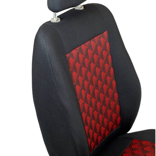 Fundas de asiento negro-rojo para MITSUBISHI CANTER JUEGO 1+2 - Imagen 3 de 7