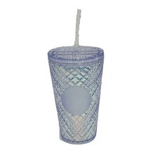 Starbucks 2022 Holiday Iridescent White Clear Jeweled 16oz Grande Tumbler Cup
