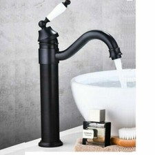 Black Brass 360 Swivel Basin Faucet Mixer Sink Kitchen Tap Ceramic Handle US