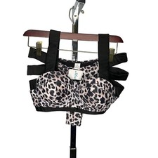 Medium NWT Animal Leopard Print Bikini Double Band Bottoms Padded Top