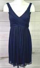 David's Bridal Women's Navy Blue Sleeveless Bridesmaids Dress Size 8 EUC A5205