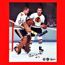 Autographed Ed Van Impe Chicago Blackhawks Photo - X2