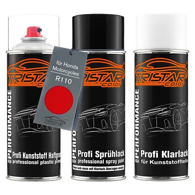 Lack Spraydosen Set Kunststoff für Honda Motorcycles R110 Rosso Monza
