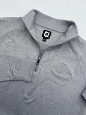Footjoy FJ Men's Medium Gray Pullover 1/4 Zip Mock Neck Golf Legacy Texas