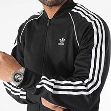 NEW MEN'S ADIDAS ORIGINALS SUPERSTAR TREFOIL TRACK JACKET SIZE MEDIUM IM4545