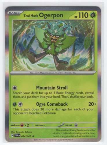 #24 2024 Twilight Masquerade HOLO Teal Mask Ogerpon 