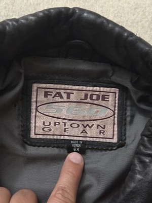 Vintage 90s Fat Joe FJ560 560 Black Red Real Leather Jacket Terror