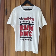 RUN DMC ADIDAS TOUGHER THAN LEATHER TOUR Vintage 1980s  t-shirt LARGE L