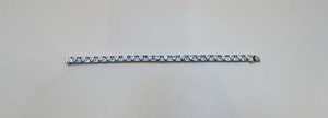 Authentic Gold Plated 925 Sterling Silver CZ Triangle Tennis Link Bracelet / Size 7