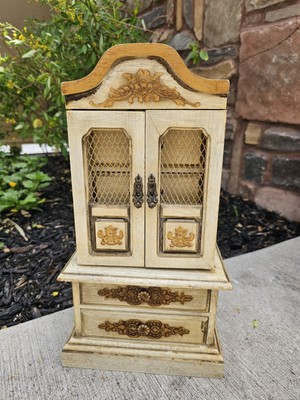 2DIE4! Vintage Florentine Hollywood Regency Dresser Musical Jewelry Box Japan