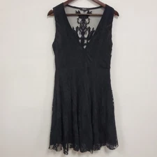 Wishlist Womens Fairy Grunge Whimsigoth Lace Babydoll Dress Size L Black Witchy