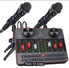 Podcast Equipment Bundle With Audio Interface DJ Mixer  2 Condenser Microphones