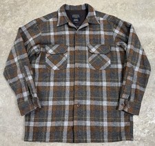 Pendleton Original Board Shirt Men's Sm 100 Virgin Wool Loop Collar Plaid EUC