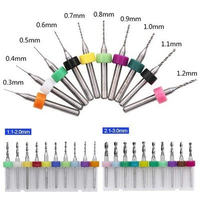 10 Pcs Dental Tungsten Carbide Steel PCB Drill Micro Bit Set Rotary Tool 6 Types