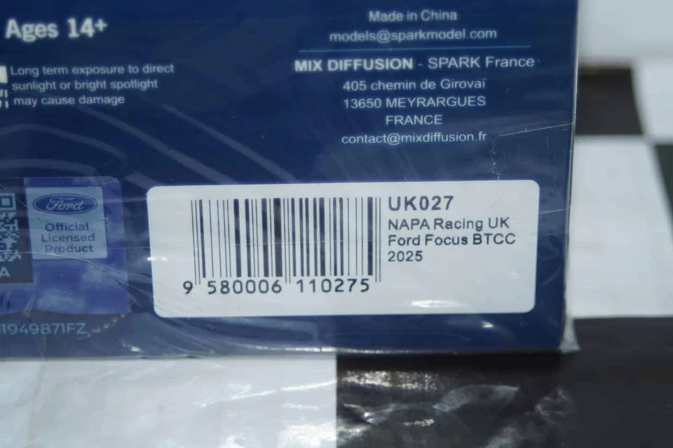 Spark Ford Focus BTCC 2025 Thruxton Race 2 Winner A.Sutton #116 1:43 Resin UK027 - Image 3 of 4