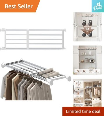 Versatile Tension Shelf System for Clothes, Shoes, and Belts - Easy to Install