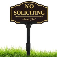 No Soliciting 38x10Inch, GoIden-38"x10" Sign with Stake -1Pack