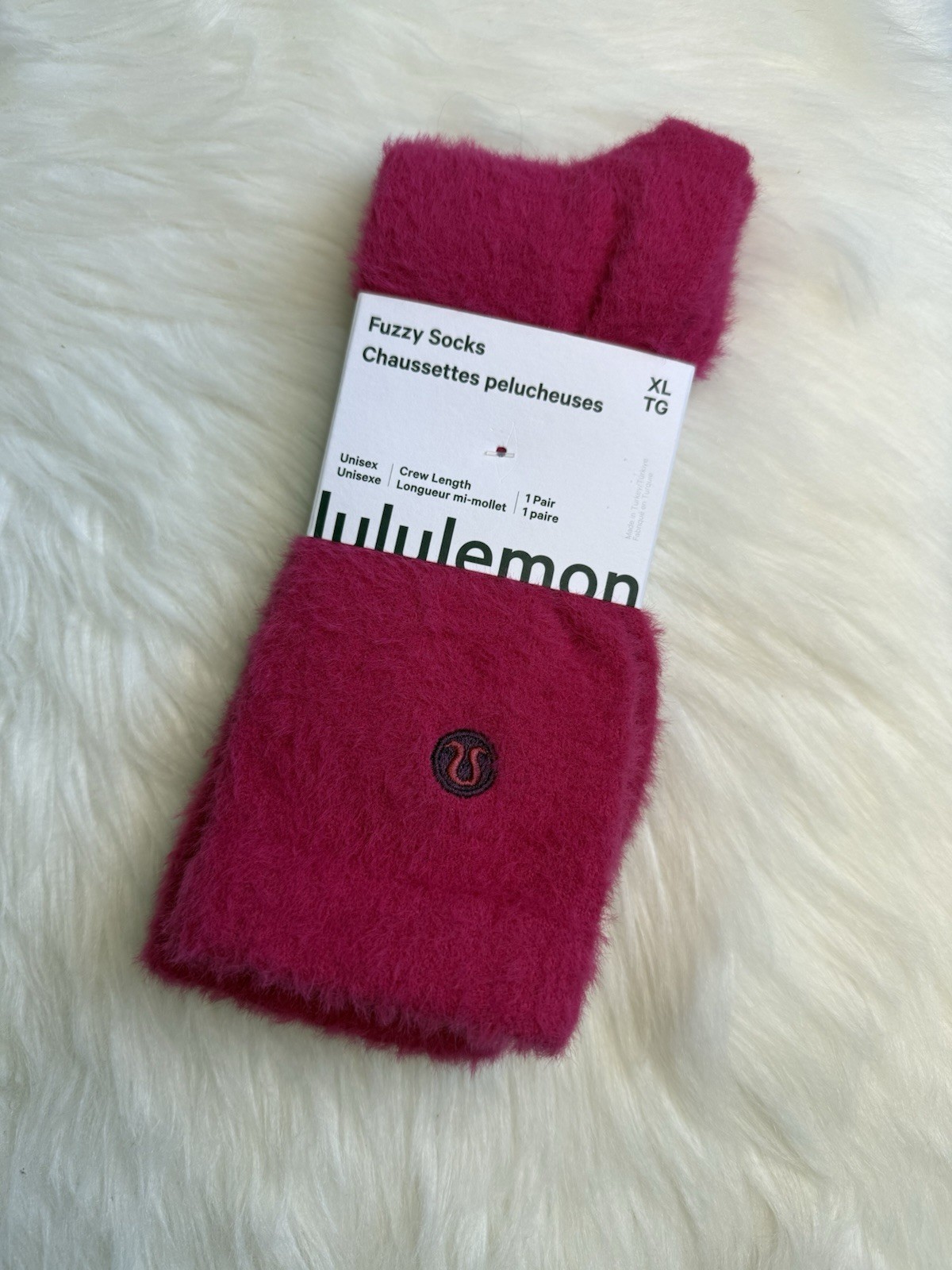 Lululemon Daily Essential Fuzzy Socks Size XL BRML New