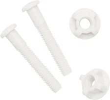 Universal White Plastic Toilet Seat Hinge Bolt Screw For Top One Size, 